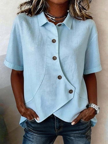 Women's specially designed blouse with unique button detail Lune London