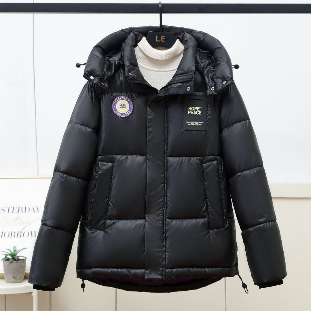 Women's down jacket with hood and practical zipper Lune London