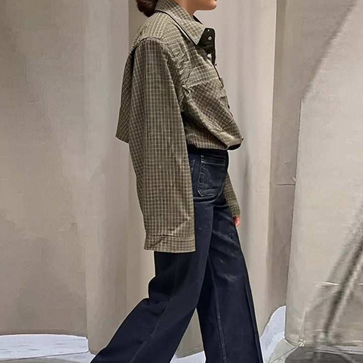 Blouse à carreaux élégante pour femmes avec coupe décontractée Chic & Stil