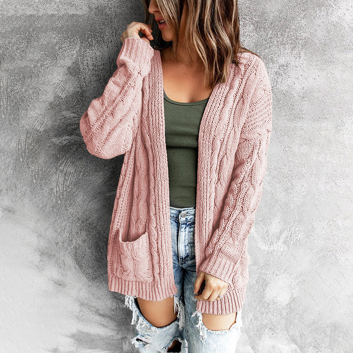 Women's cable knit pattern cardigan Lune London