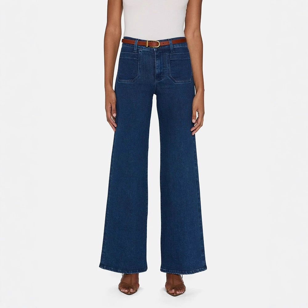 Wide Palazzo trousers for women in high-quality cotton blend Lune London