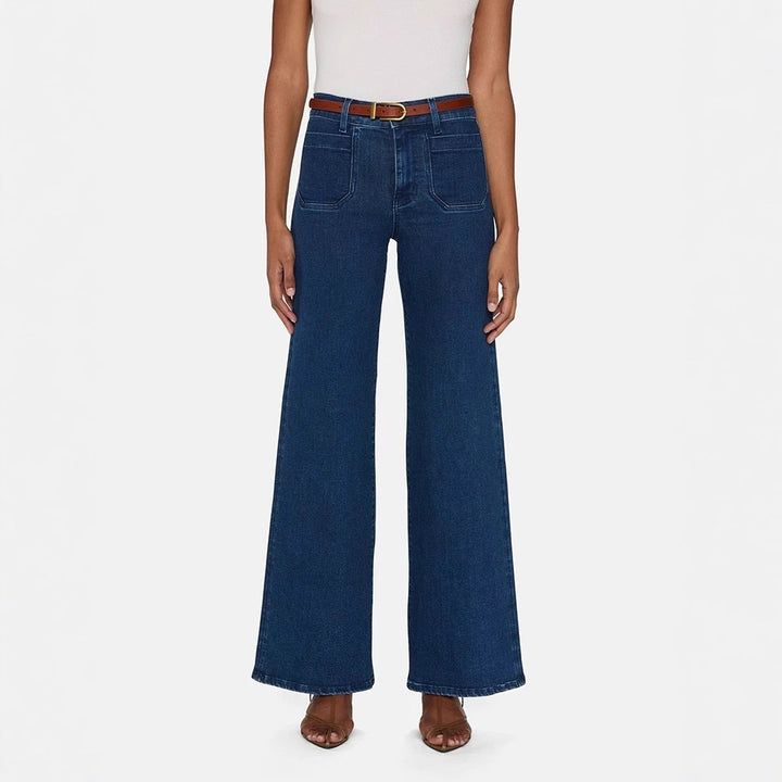 Wide Palazzo trousers for women in high-quality cotton blend Lune London