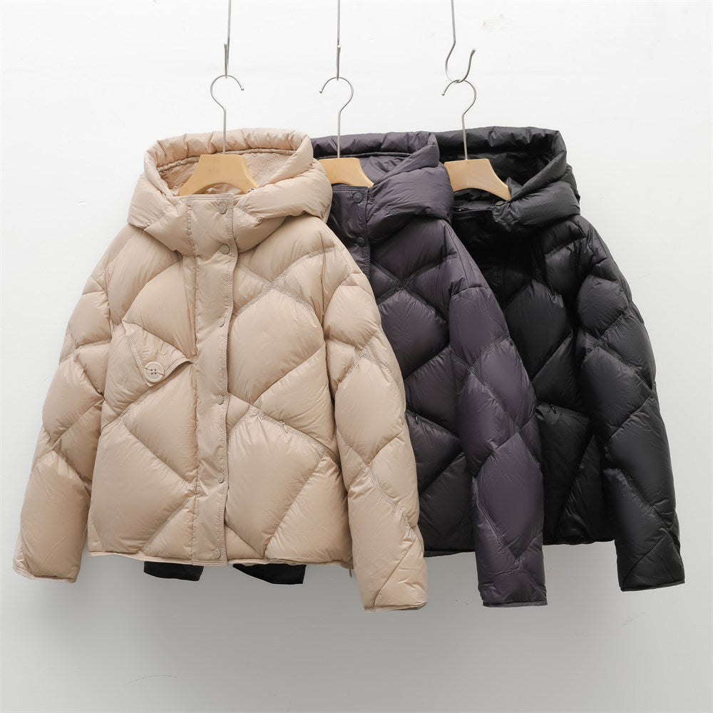 Ladies down jacket with removable hood Lune London