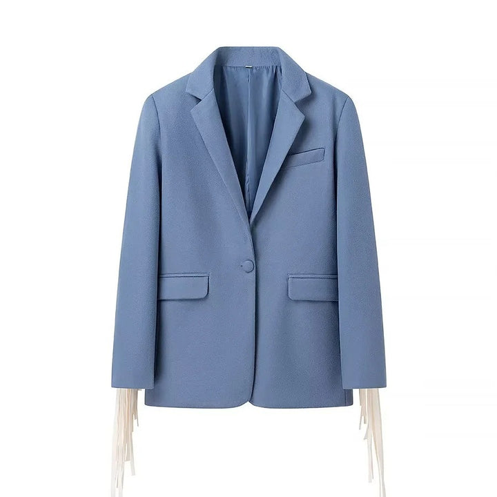 Veste blazer élégante pour femmes avec détails à franges Chic & Stil