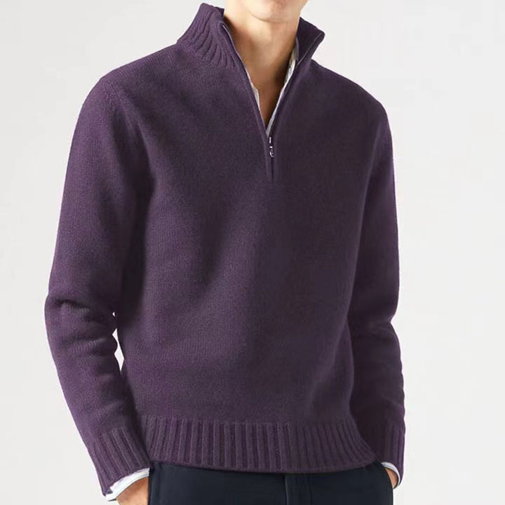 Men's sweater with high collar and modern zipper Lune London