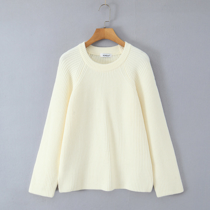 Cozy structured jumper for women with round neck Lune London
