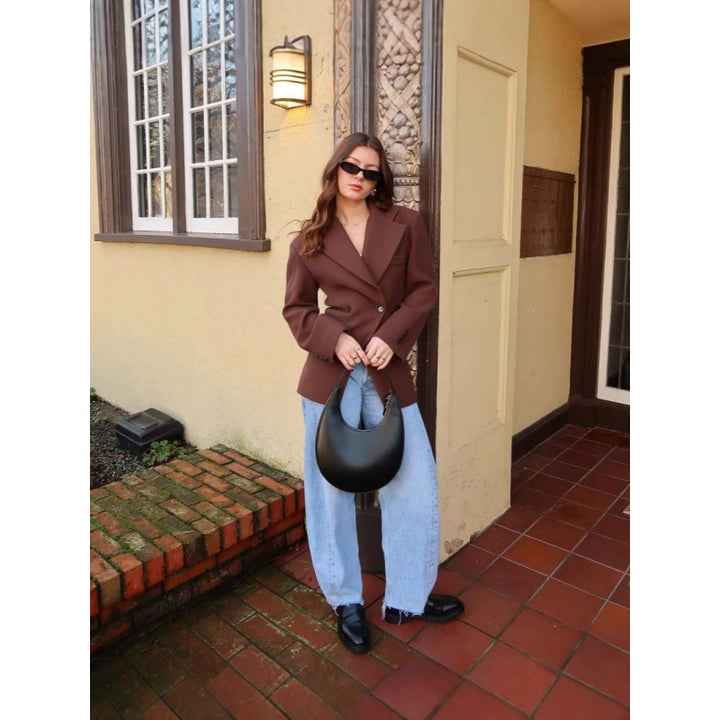 Ladies Elegant Oversized Blazer with Lined Design Lune London