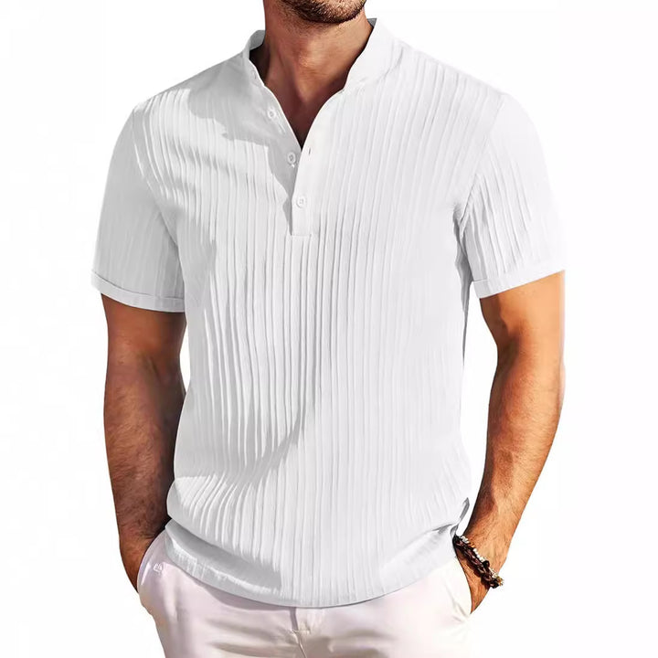 Men's trendy short-sleeve polo with textured design Lune London