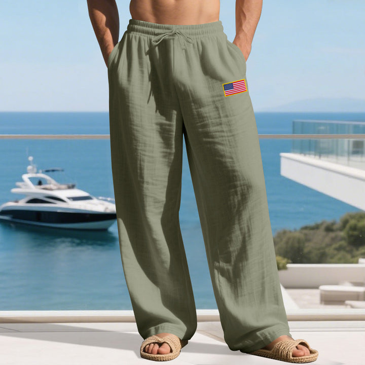 Casual beach pants for men with elastic waistband and side pockets Lune London