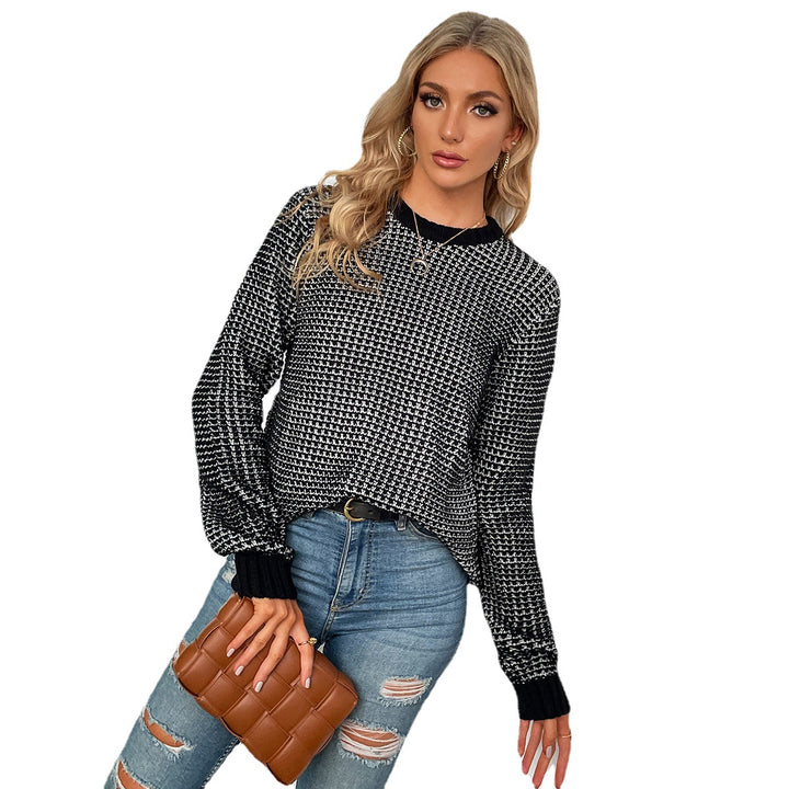 Pull en tricot pour femmes avec un motif moderne en diamant et des manches en forme de chauve-souris Chic & Stil