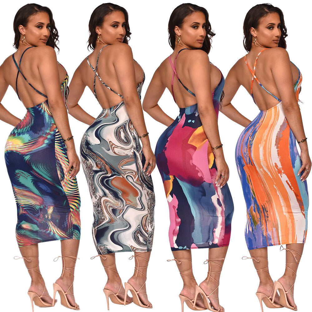 Lune London Women's Bodycon Dress with Abstract Print
