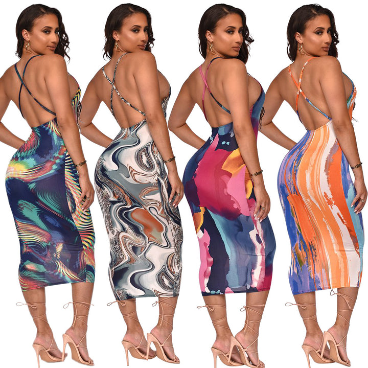 Lune London Women's Bodycon Dress with Abstract Print