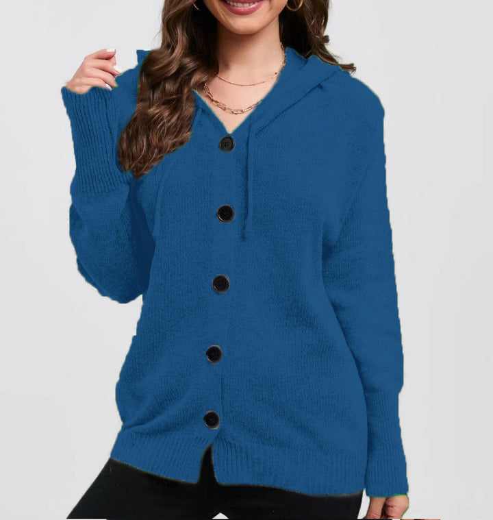 Lady hoodie cardigan with practical button details Lune London