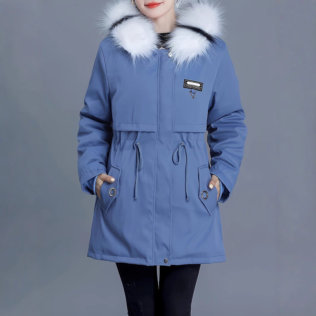Insulated leisure jacket for women with removable faux fur collar Lune London