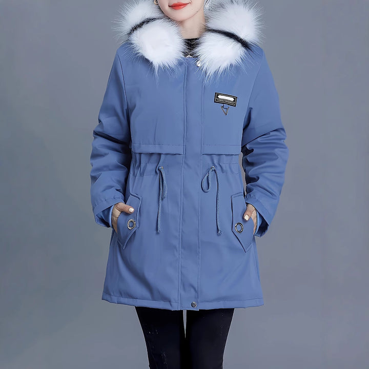Insulated leisure jacket for women with removable faux fur collar Lune London