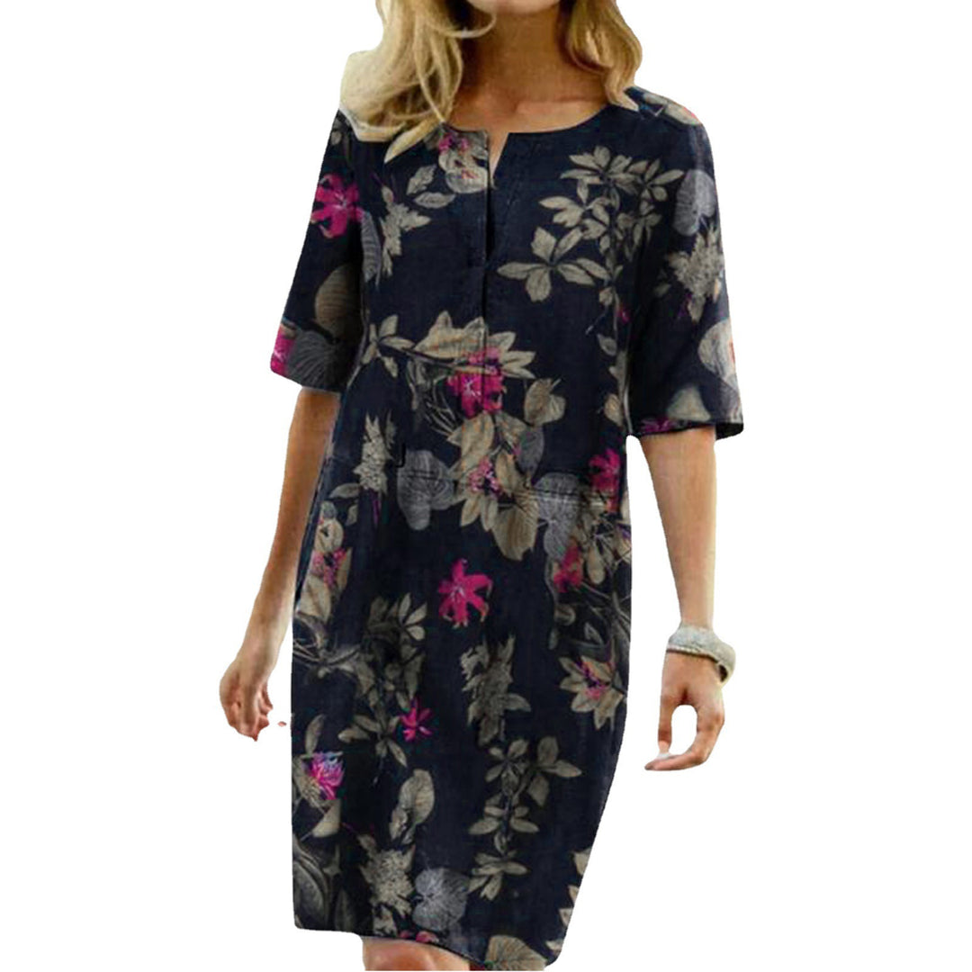 Chic Women's Tropical Print Shift Dress