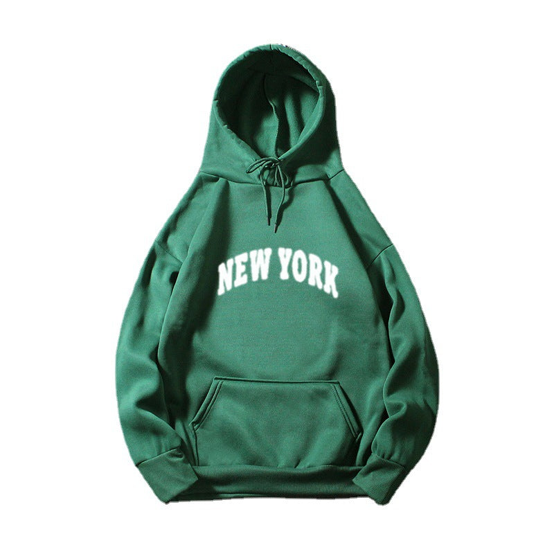 Women's Hooded Sweatshirt with Modern New York Lettering Chic & Stil