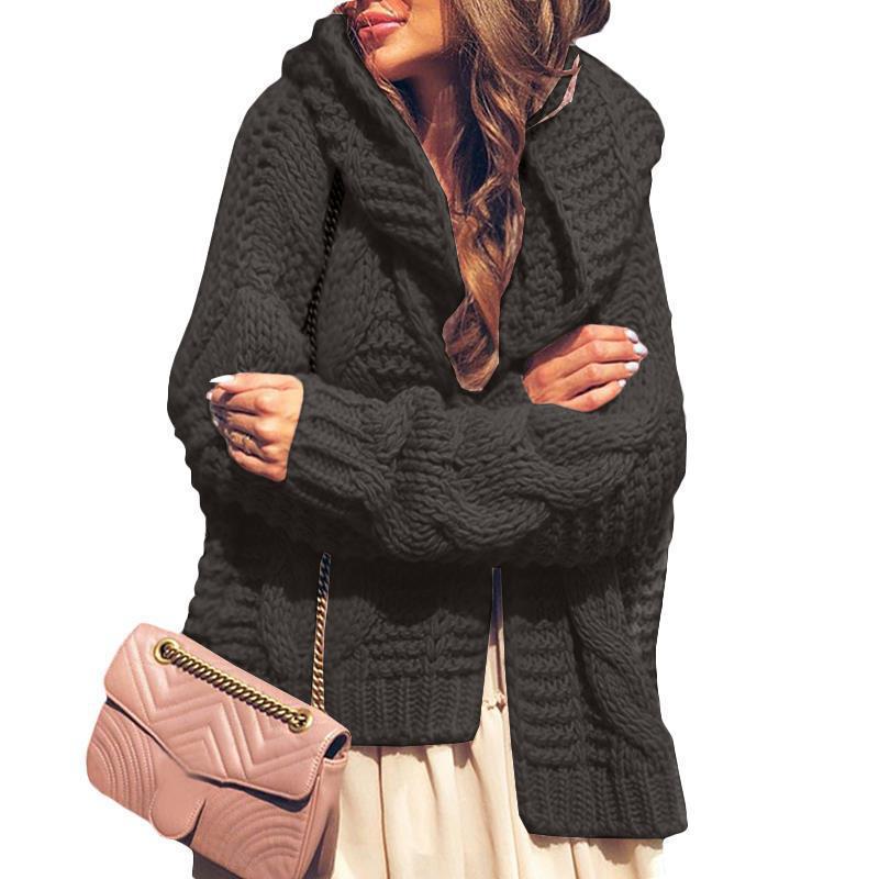 Ladies oversized knitted cardigan with asymmetrical cut and oversized sleeves Lune London