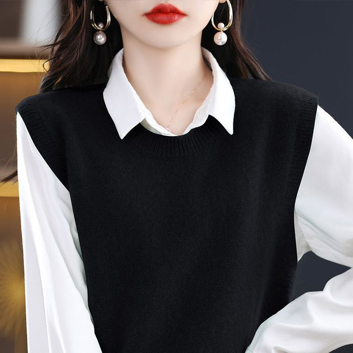 Gilet en tricot léger pour femme avec élégant col rond Chic & Stil