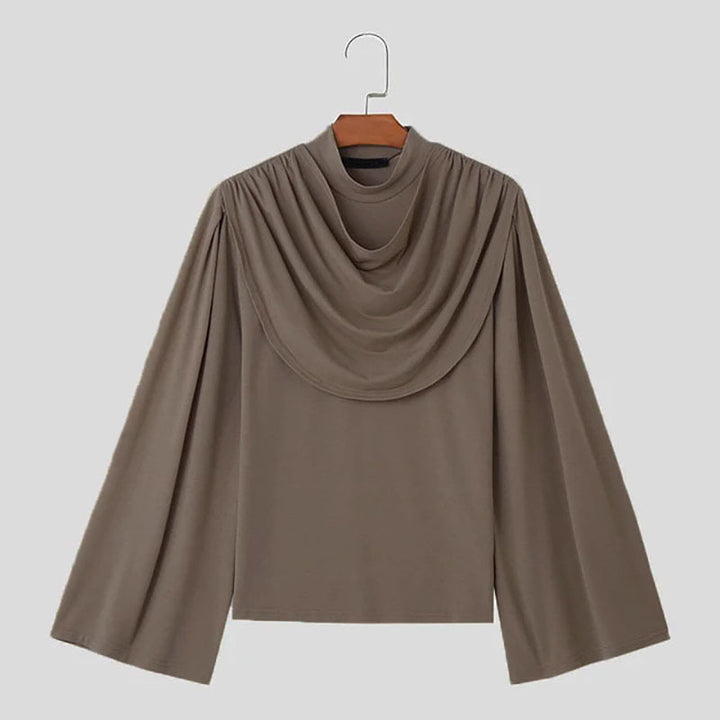 Women Elegant Blouse with Drapes and Wide Sleeves Lune London