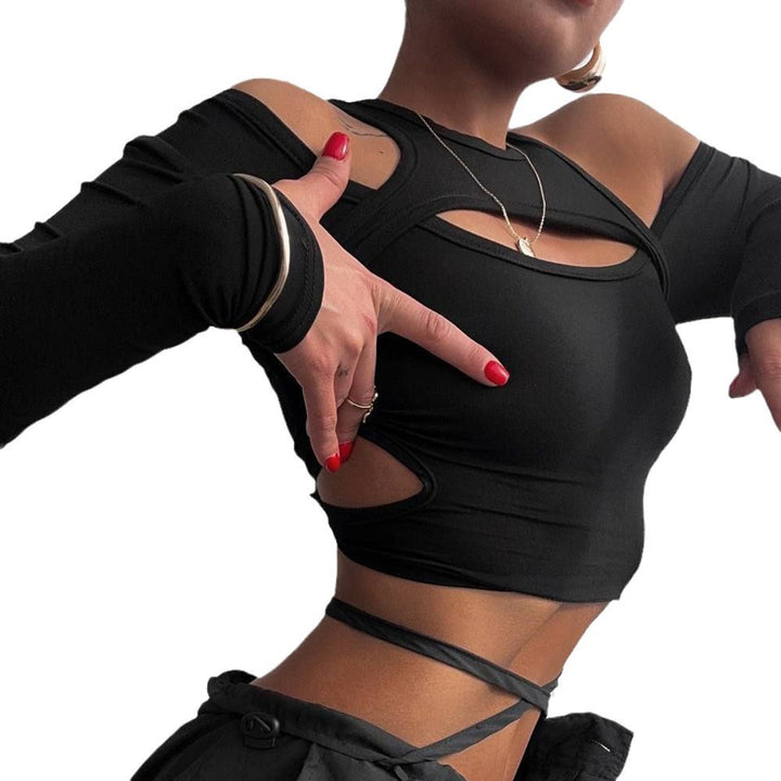 Ladies Trend Cut-Out Long Sleeve Top Lune London