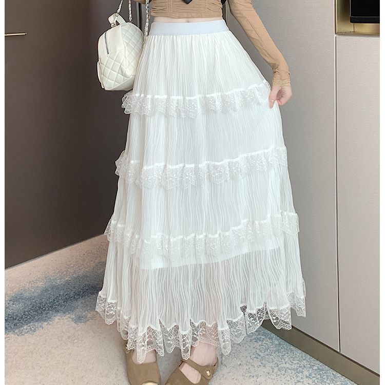Jupe maxi femme avec bordure en dentelle ludique Chic & Stil