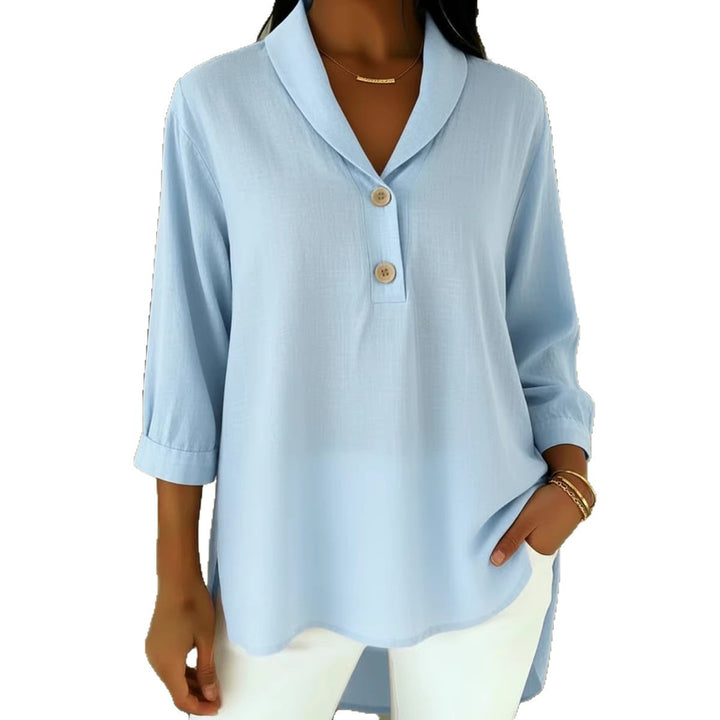Women Elegant Shirt with Modern Collar and Button Details Lune London