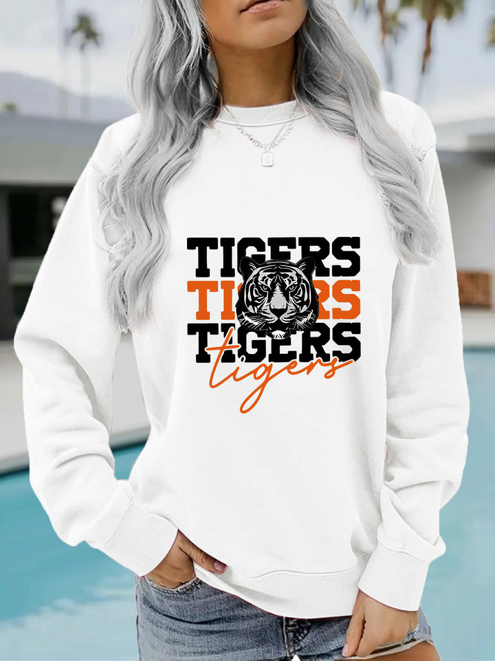 Sweat-shirt femmes avec design tigre animaliste et coupe décontractée Chic & Stil