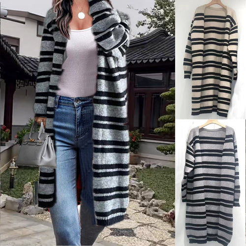 Ladies casual cardigan with chic and stylish striped design