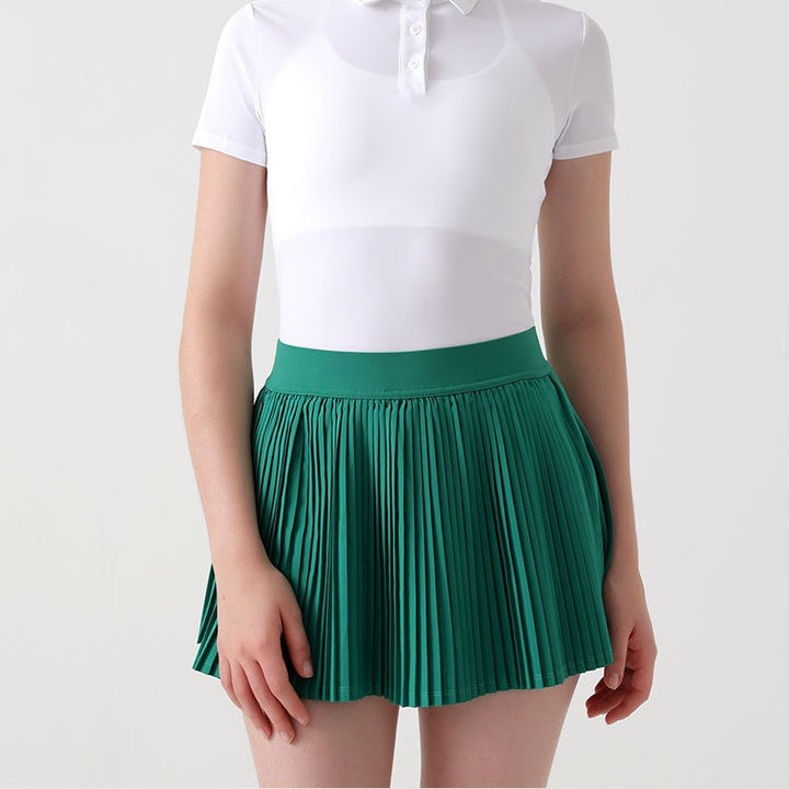 Pleated mini skirt for women with elastic waist and lightweight fabric Lune London