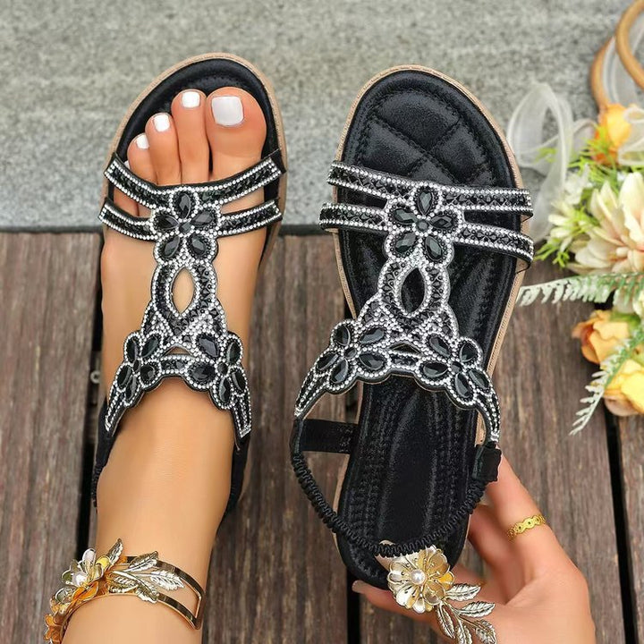 Ladies Colorful Sandals with Ornate Straps Lune London