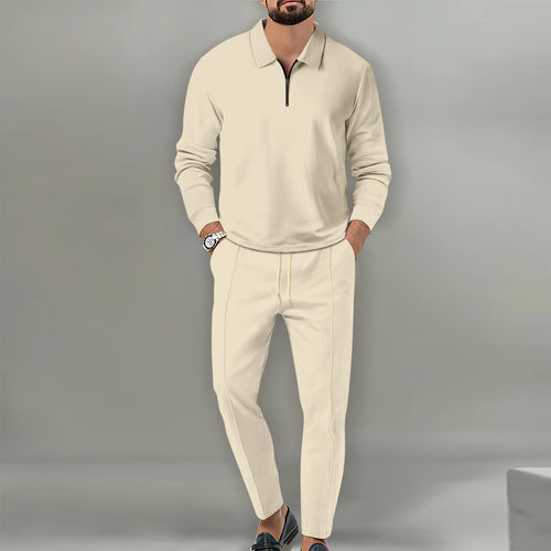 Men's Sports Zip-Up Sweater and Elegant Slim-Fit Pants Lune London
