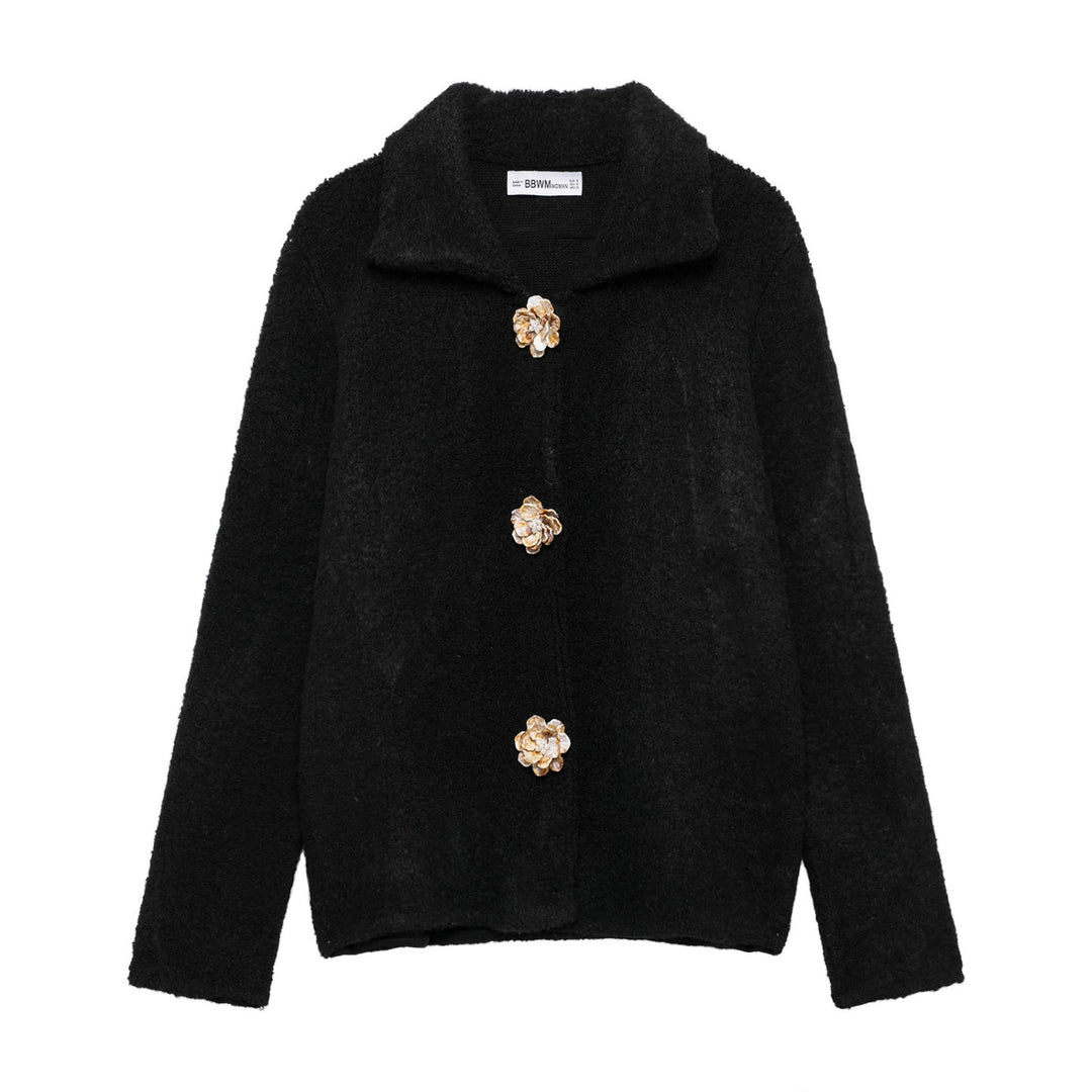 Elegant ladies cardigan with decorative button details Lune London