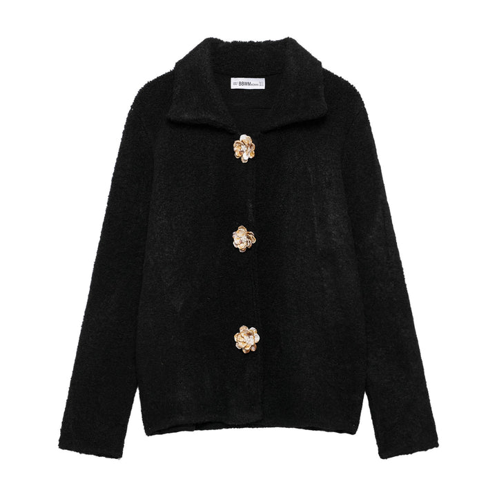Elegant ladies cardigan with decorative button details Lune London