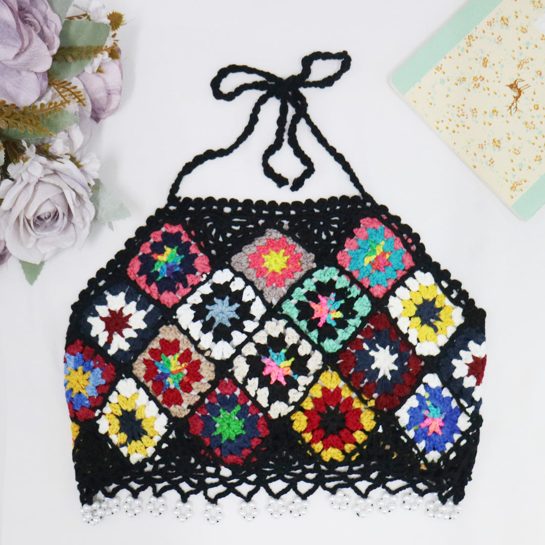 Ladies Crocheting Halter Crop Top Lune London 1750920246