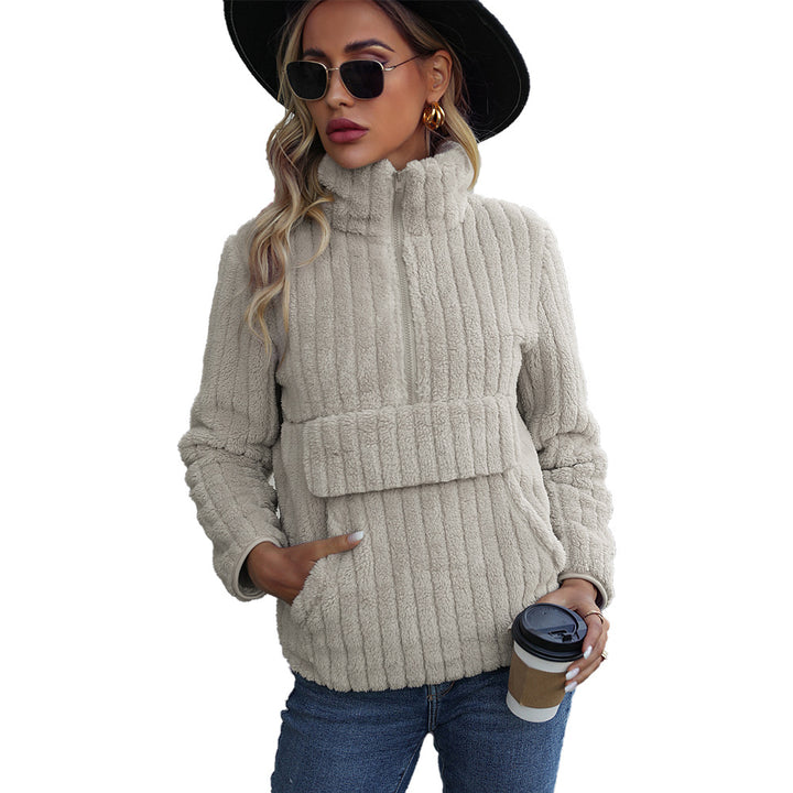 Ladies Fleece Pullover with High Collar Lune London