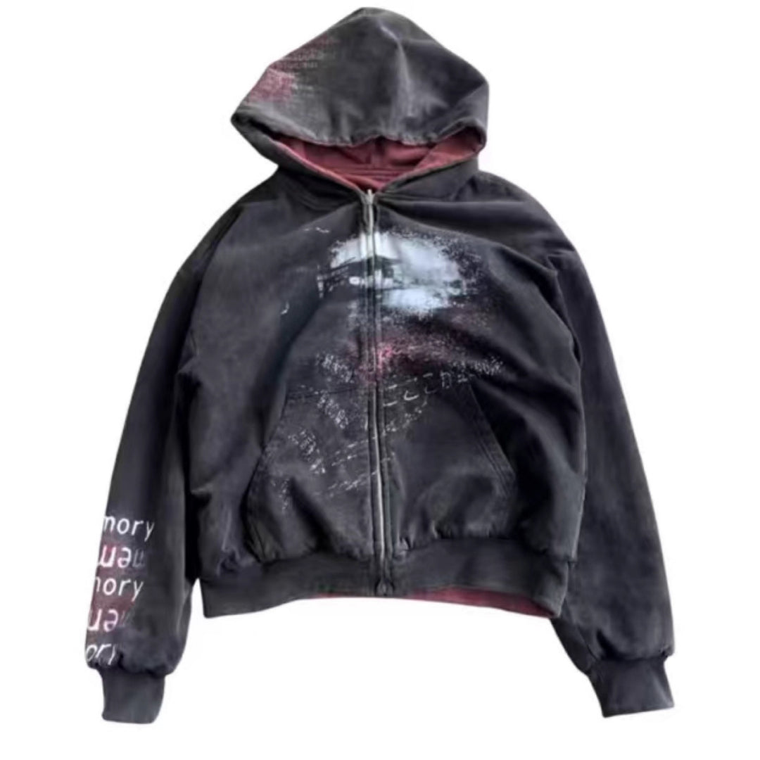 Veste hoodie décontractée pour femmes avec motif graphique imprimé et poches latérales Chic & Stil