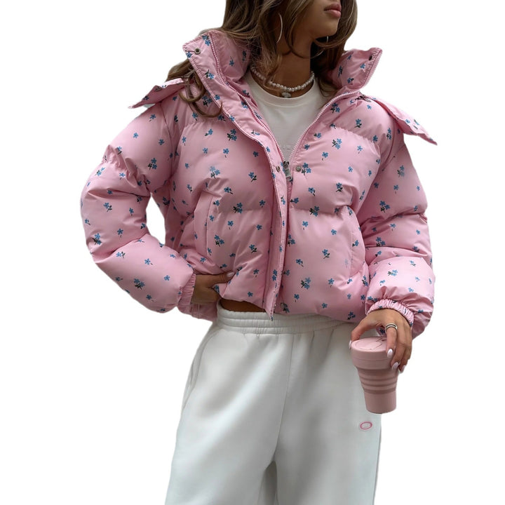 Women's winter jacket with floral patterns and voluminous sleeves Lune London