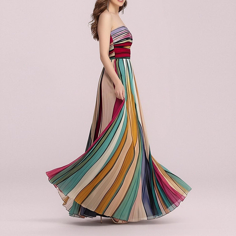 Robe maxi pour femme avec coupe fluide et dégradés de couleur sophistiqués Chic & Stil