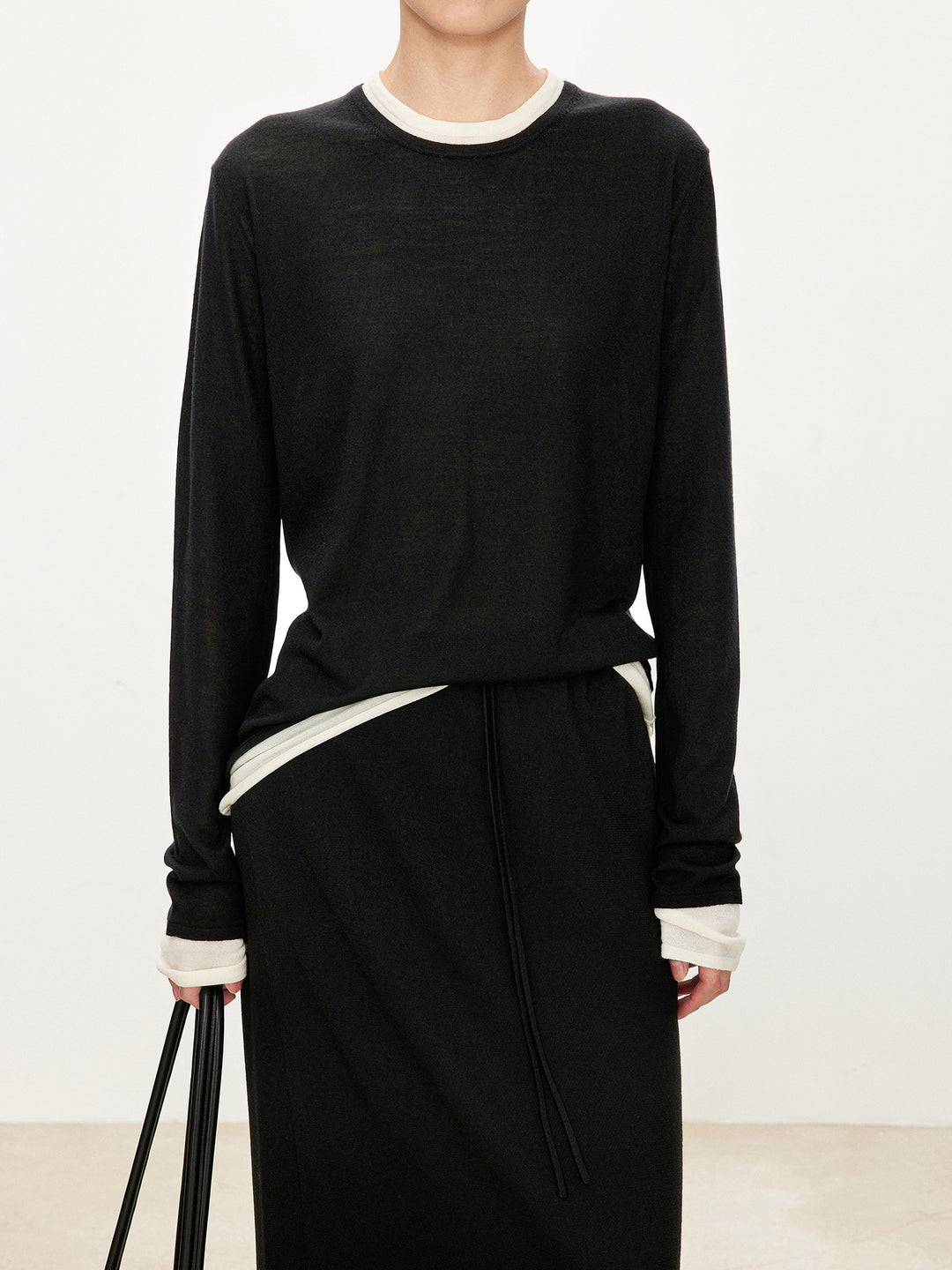 Chemise femme à manches longues en tricot fin de haute qualité Chic & Stil