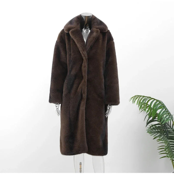 Women Elegant Faux Fur Coat with Soft Lining Lune London