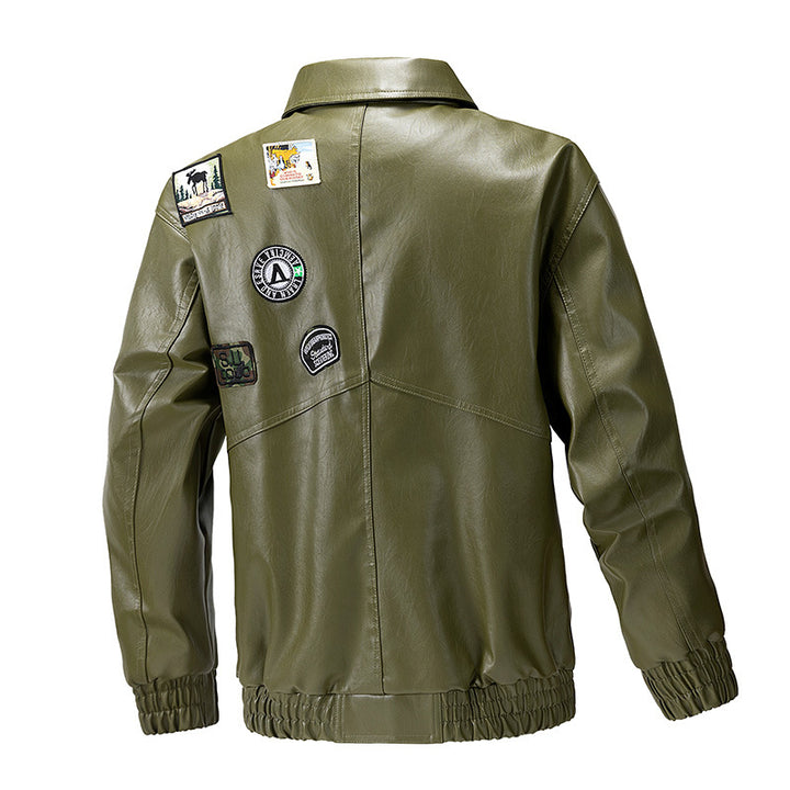 Trendy leather jacket for men with practical pockets and elastic cuffs Lune London