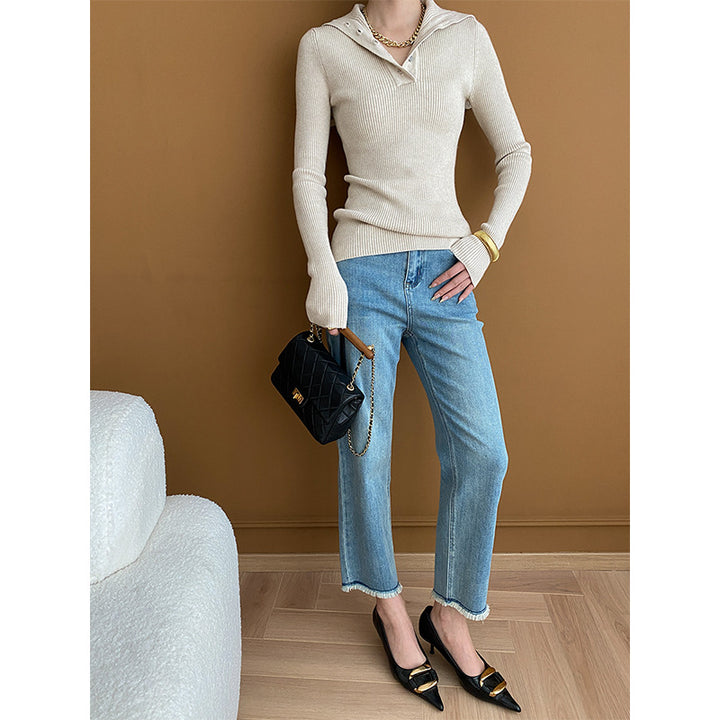 Women's elegant long-sleeve shirt with button placket Chic & Stil