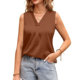 Lune London | V-neck Casual Satin Sleeveless Vest Shirt