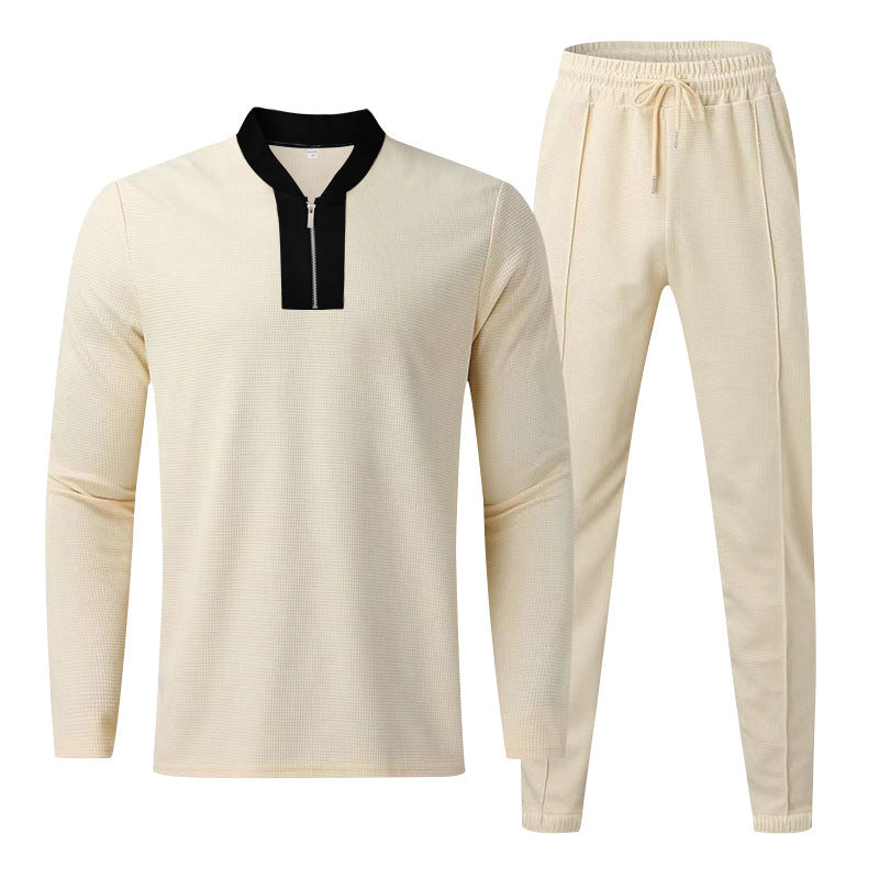 Casual sports suit for men with high collar and zipper Lune London
