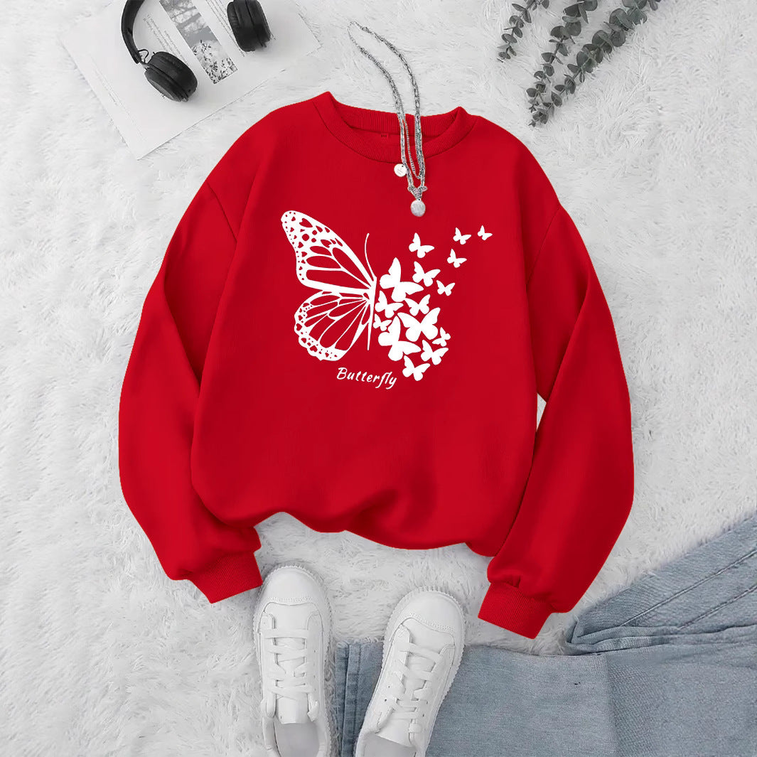 Sweatshirt femme avec motif papillon créatif et coupe décontractée Chic & Stil