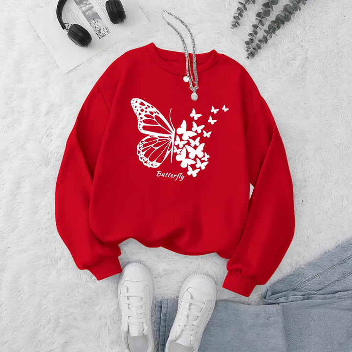 Sweatshirt femme avec motif papillon créatif et coupe décontractée Chic & Stil