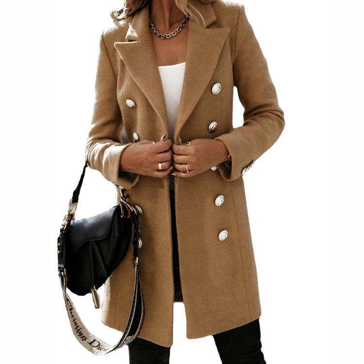 Women elegant double-breasted coat Lune London