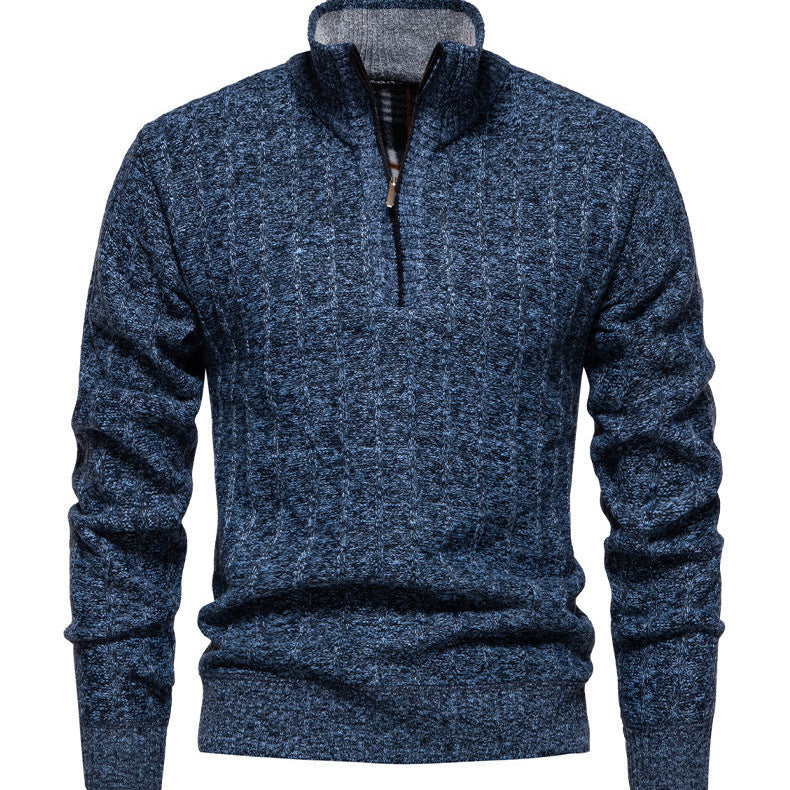 Men's sweater with high collar and zipper Lune London