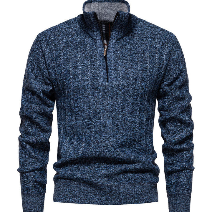 Men's sweater with high collar and zipper Lune London